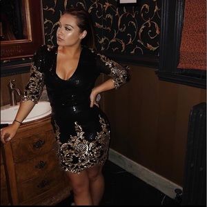 black and gold sparkly dress